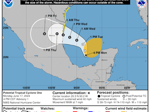 National Hurricane Center issues tropical storm watch for Texas, tracks system east of Florida