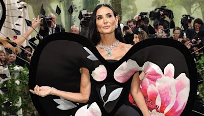 Demi Moore Wows in Dress Made Out of Wallpaper to Met Gala 2024