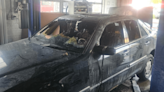 Car fire breaks out in Kensington auto body shop