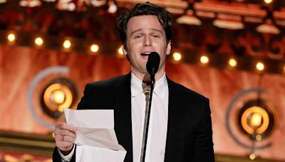 Jonathan Groff Calls “Merrily ”Costars His 'Soulmates' as He Tearfully Accepts His First Tony Award