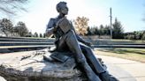 A bronze top hat has disappeared from a larger-than-life sculpture of Abraham Lincoln in Kentucky