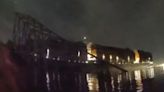 Eerie bodycam footage of moment first responder arrives at bridge collapse