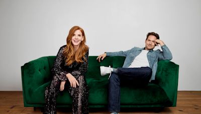 'Suits' stars Patrick J. Adams and Sarah Rafferty say they'd never actually watched the series. Now they're revisiting it with their 'Sidebar' podcast.