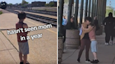 Tears at boy's reaction to seeing his mom for first time in a year