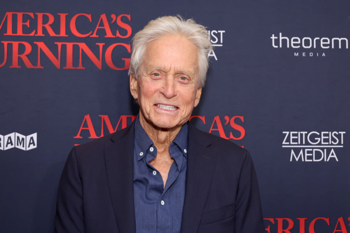 Michael Douglas Poses With His and Catherine Zeta-Jones' Kids Carys and Dylan in Rare Red Carpet Pics