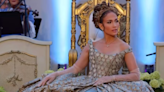 You need to see JLo's regal ballgown for her Bridgerton birthday party