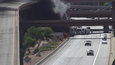 Fire engulfs semi-truck on Loop 202 in Mesa