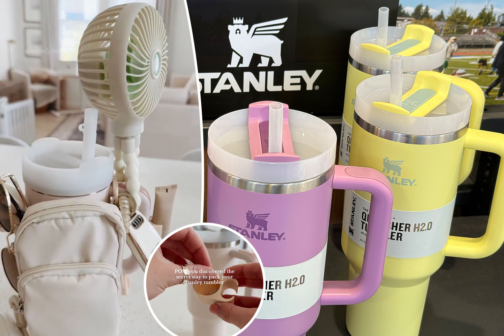 People are ‘packing’ Stanley tumblers with bizarre accessories: ‘What happened to backpacks?’