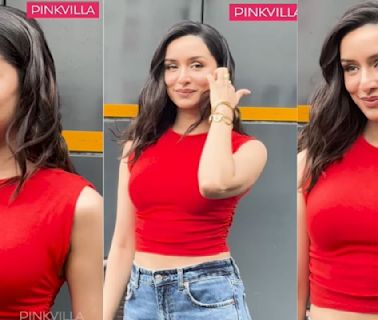 Laughter Chefs: Ahead of Stree 2, Shraddha Kapoor rocks her casual game on sets in red tank top and blue denim