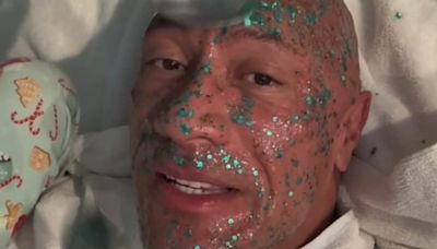 Dwayne 'The Rock' Johnson's daughters give him a 'glitter facial'