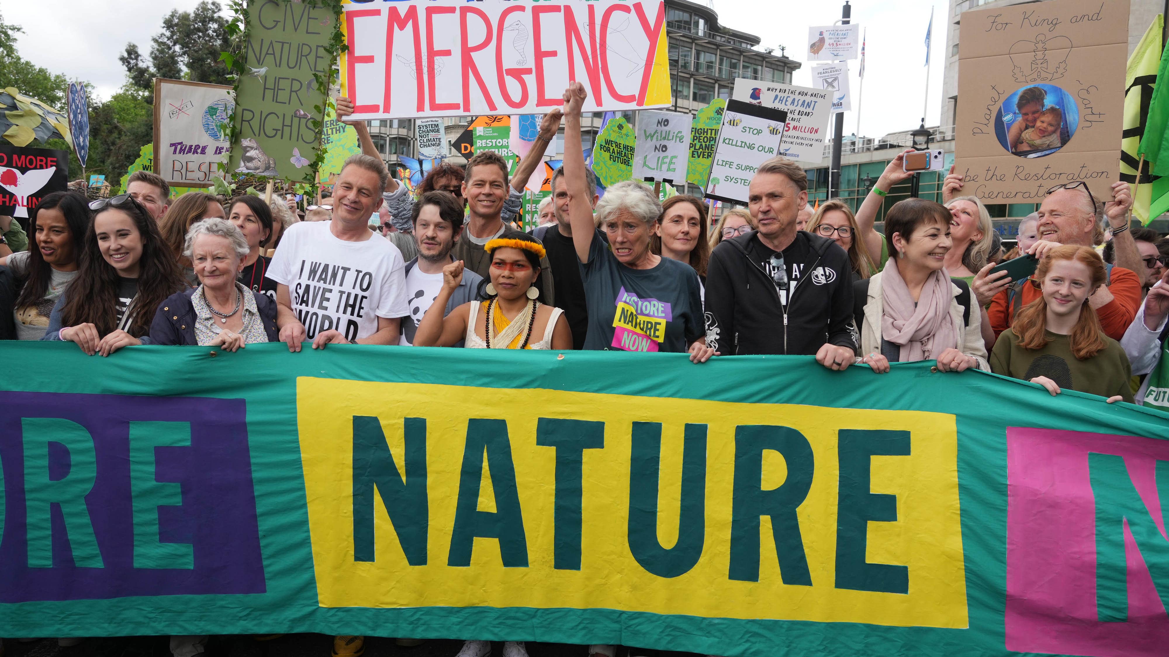 Dame Emma Thompson backs Just Stop Oil as thousands join ‘restore nature’ march