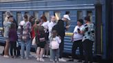 Children being mandatorily evacuated from one of Kharkiv Oblast's communities in case of Russian offensive