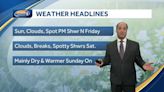 Video: Quiet evening with sun and clouds expected Friday, spot showers in some areas