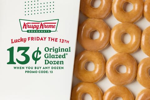 Krispy Kreme deal: Chain celebrates 'Friday the 13th' with dozen doughnuts for 13 cents