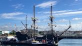 Arrival of awesome tall ship Galeón Andalucía into Plymouth delayed by weather