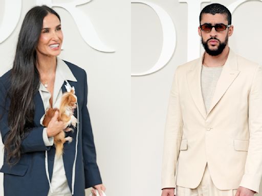 Demi Moore Favors an Oversize Blazer, Bad Bunny Suits Up and More From the Dior Menswear Spring 2025 Fashion Show in Paris