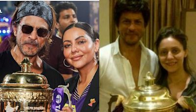 Shah Rukh Khan Holds IPL 2024 Trophy After KKR Wins, Recreates 10-Year-Old Pose With Gauri | Photos - News18