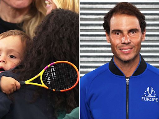 Rafael Nadal’s Son Watches Dad at the 2024 French Open — and He Has His Own Mini Tennis Racket!
