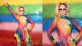 Paris Hilton Embraces Pride Celebration With Alice + Olivia in Head-to-toe Rainbow Outfit