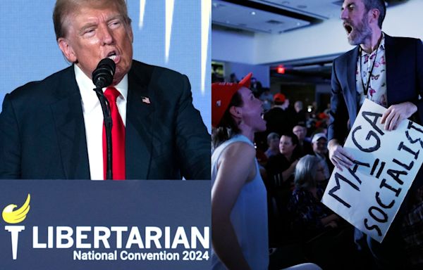 Trump furiously jeered as he taunts Libertarians for winning ‘3%’ in elections at their convention