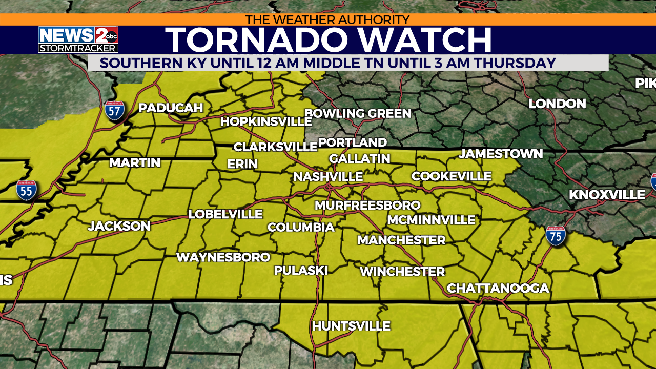 Severe storms expected across Middle TN early Thursday morning
