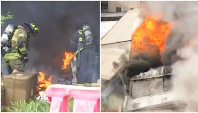 Incendio descontrolado en bodega de artículos chinos cerca de Barrio Meiggs: Intentan aislar vehículos y evacúan liceos