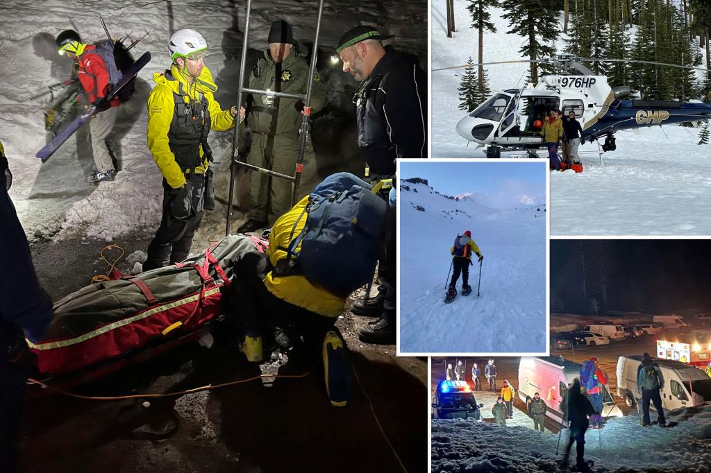 California climbers buried in avalanche at 12,000 feet carried to safety after daring 11-hour rescue