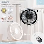 KINYO 充插兩用7吋USB風扇壁DC扇掛扇循環扇 UF-7065 遙控/LED/易拆洗-2色任選