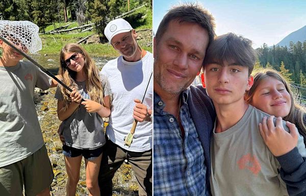 Tom Brady Spends Day on Ropes Course with Kids Benny and Vivian in Montana Mountains