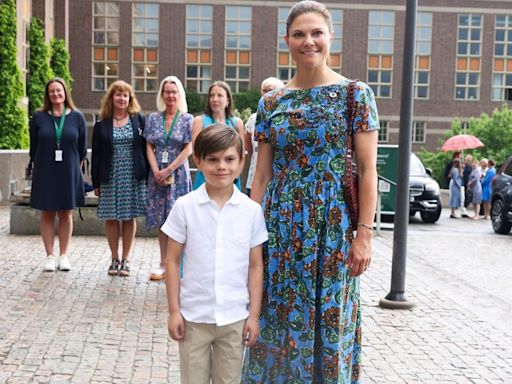 Crown Princess Victoria of Sweden Indulges in Maximalist Floral Prints in Alberto Biani Midi Dress for Museum Visit ...