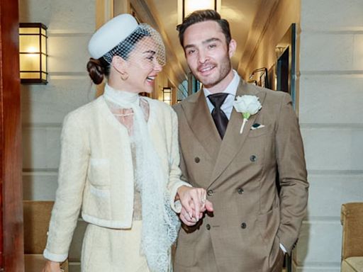 Ed Westwick shares sweet UK wedding ceremony snaps