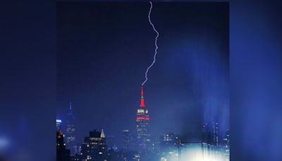 Empire State shares dramatic pic of lightning strike on building with the caption: ‘Ouch’