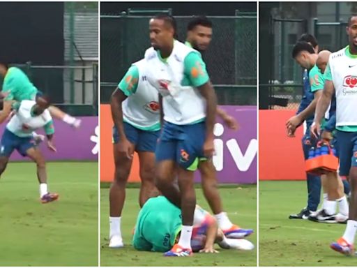 Eder Militao slammed by Arsenal fans for reaction to injuring Gabriel Martinelli in Brazil training