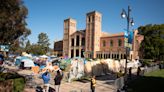 Pro-Palestinian protesters blocking access to UCLA encampment