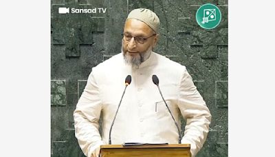 Asaduddin Owaisi Concludes Lok Sabha Oath With 'Jai Palestine' Slogan, BJP Furious