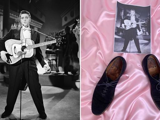 Elvis Presley’s iconic blue suede shoes set for auction