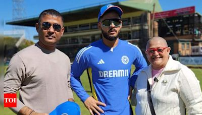 A moment to cherish forever! Riyan Parag gets Team India debut cap from his father. Watch | Cricket News - Times of India