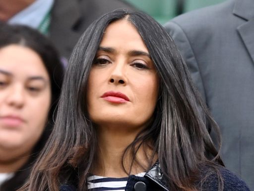 Salma Hayek does Parisian-chic in Breton look for Wimbledon