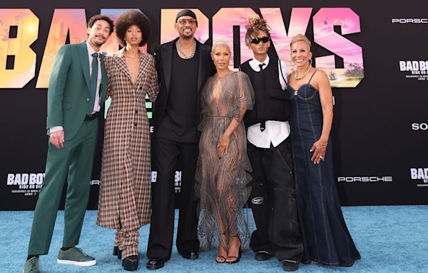 Will Smith supported by Jada Pinkett Smith, his kids at 'Bad Boys: Ride or Die' premiere