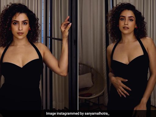 Sanya Malhotra In A Classic Black Halter Gown Sets Friday Night Fashion Goals Pretty Darn High