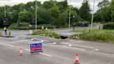 Burst water main causes road to collapse