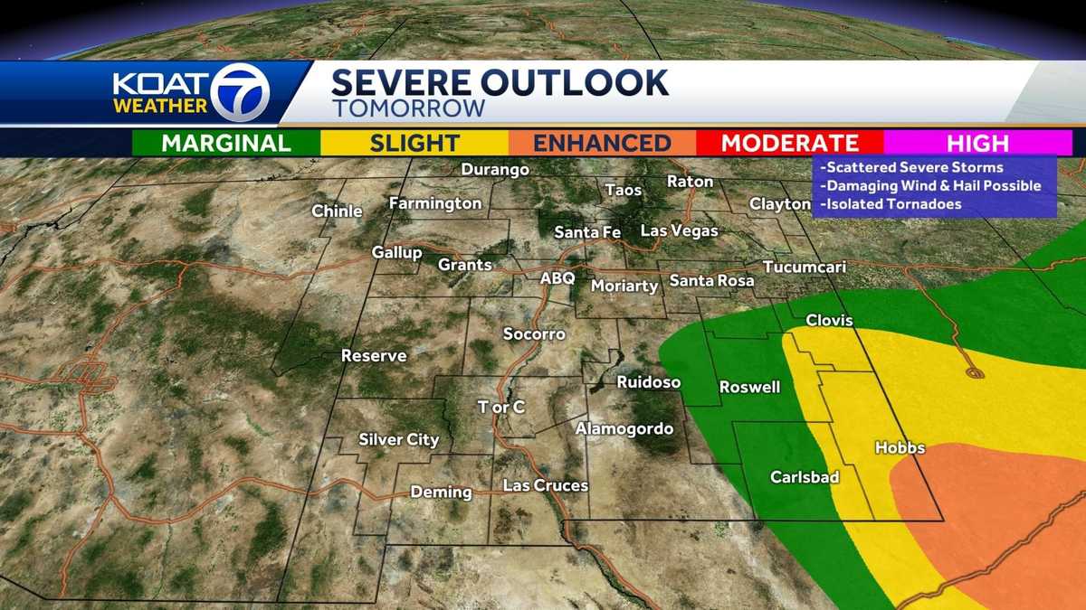 Severe weather possible in parts of New Mexico on Saturday