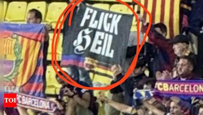 Barcelona fans banned from UEFA Champions League away game for Nazi-style flag | Cricket News - Times of India