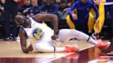 Draymond Green reacts to no call after he is kicked in groin during game