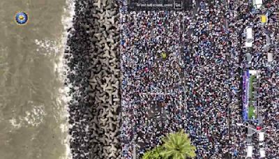 Traffic chaos in South Mumbai as fans flood Marine Drive for cricket team's victory parade