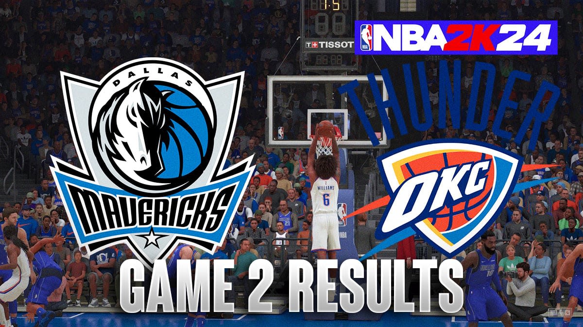 Mavericks vs. Thunder Game 2 Results According to NBA 2K24