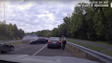 Cop Escapes 120 MPH Out-Of-Control Car at the Last Possible Moment