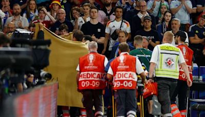 Hungary player Barnabas Varga stable in hospital after injury in match against Scotland