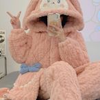 可愛睡衣女冬季夾棉2023年新款加絨加厚珊瑚絨卡通保暖套裝家居服【上新】
