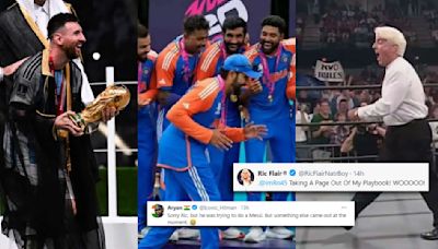 WWE Star Ric Flair Reacts To Rohit Sharma’s Walk To Lift World Cup Trophy; Fan’s Believe He Was Imitating Messi